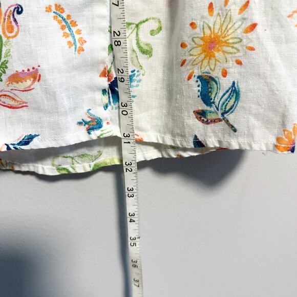 J. Jill Love Linen 100% Linen Floral Button Front Sleeveless Top Size L - Picture 9 of 12